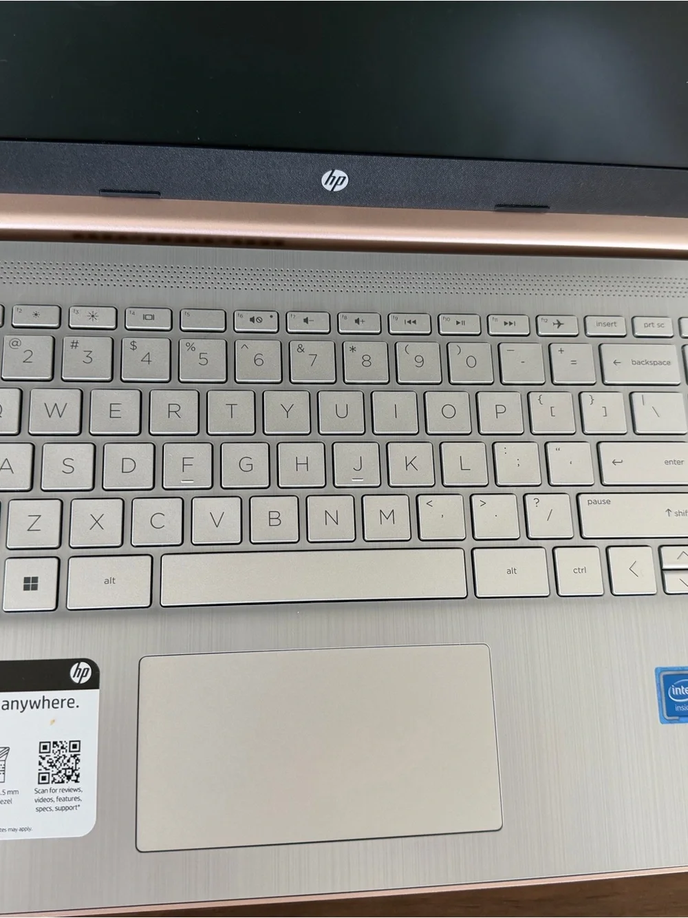HP Laptop in Silver with Rose Gold Trim